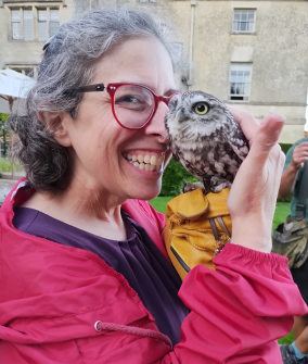 Barbara Kay Bosserman holding bird