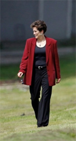 Bobbi at a crime-scene walk-through